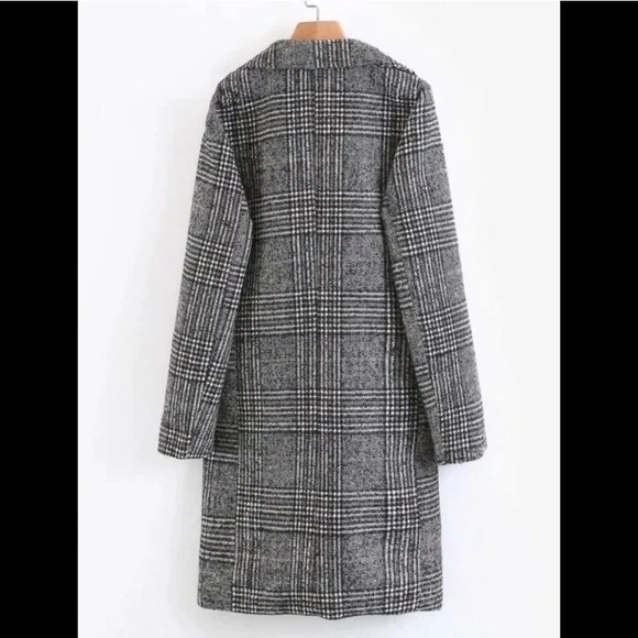 Single button plaid coat - Picture 4 of 8